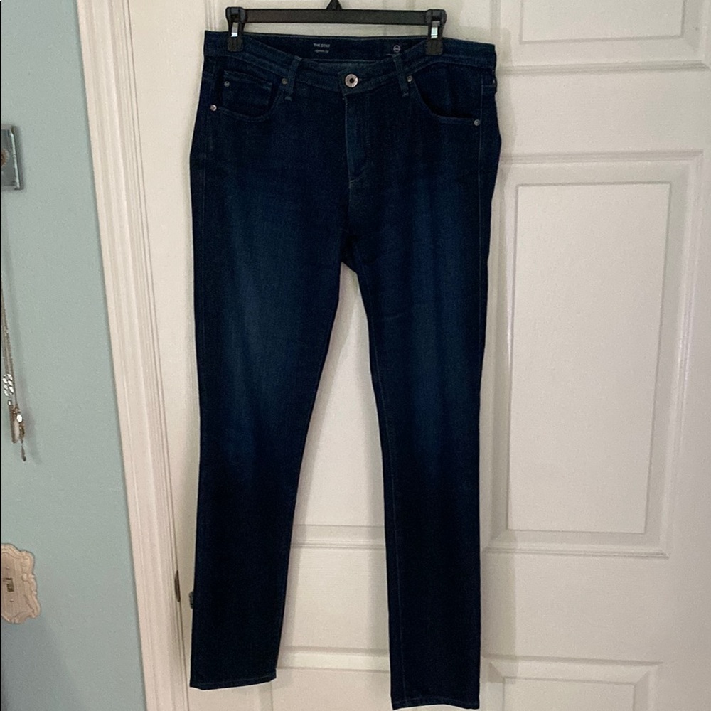 Ag Adriano Goldschmied Blue Straight Leg Jeans